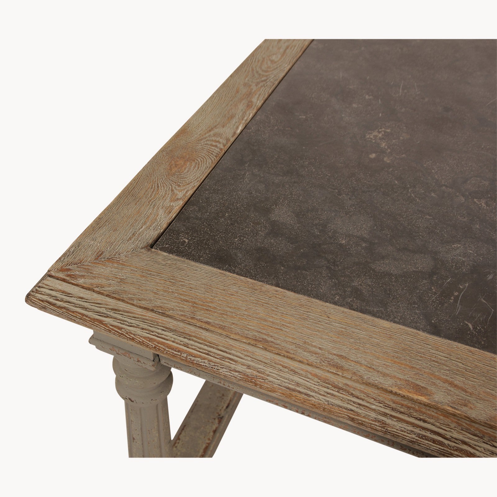 Wood Table Stone Inlay OAK AND DOUBLE STONE INLAY DINING TABLE – the-interiorco