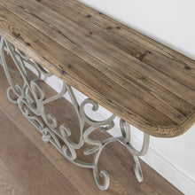 Load image into Gallery viewer, IRON AND STONE RAILING CONSOLE TABLE
