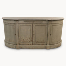 Load image into Gallery viewer, Rounded 4 - Door Grey Distressed Sideboard with Stone Top
